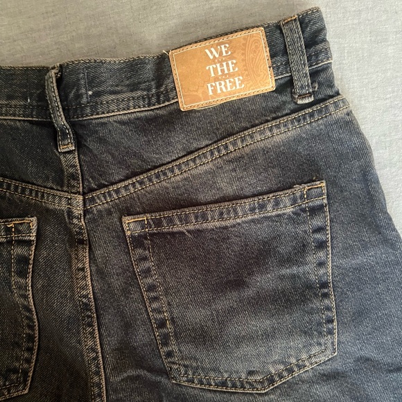 Free People Maggie Distressed Mid-rise Straight-Jeans Size 27 Back Alley Blue - Picture 12 of 15